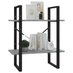vidaXL Bibliotecă 2 niveluri gri sonoma 60x30x70 cm lemn compozit vidaXL Bibliotecă 2 niveluri gri sonoma 60x30x70 cm lemn compozit