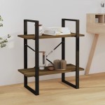 vidaXL Bibliotecă cu 2 niveluri stejar maro 60x30x70 cm lemn compozit vidaXL Bibliotecă cu 2 niveluri stejar maro 60x30x70 cm lemn compozit