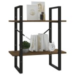 vidaXL Bibliotecă cu 2 niveluri stejar maro 60x30x70 cm lemn compozit vidaXL Bibliotecă cu 2 niveluri stejar maro 60x30x70 cm lemn compozit