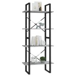 vidaXL Bibliotecă cu 4 niveluri gri sonoma 60x30x140 cm lemn compozit vidaXL Bibliotecă cu 4 niveluri gri sonoma 60x30x140 cm lemn compozit