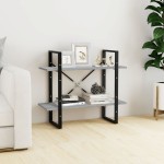 vidaXL Bibliotecă 2 niveluri gri sonoma 80x30x70 cm lemn compozit vidaXL Bibliotecă 2 niveluri gri sonoma 80x30x70 cm lemn compozit