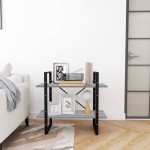 vidaXL Bibliotecă 2 niveluri gri sonoma 80x30x70 cm lemn compozit vidaXL Bibliotecă 2 niveluri gri sonoma 80x30x70 cm lemn compozit