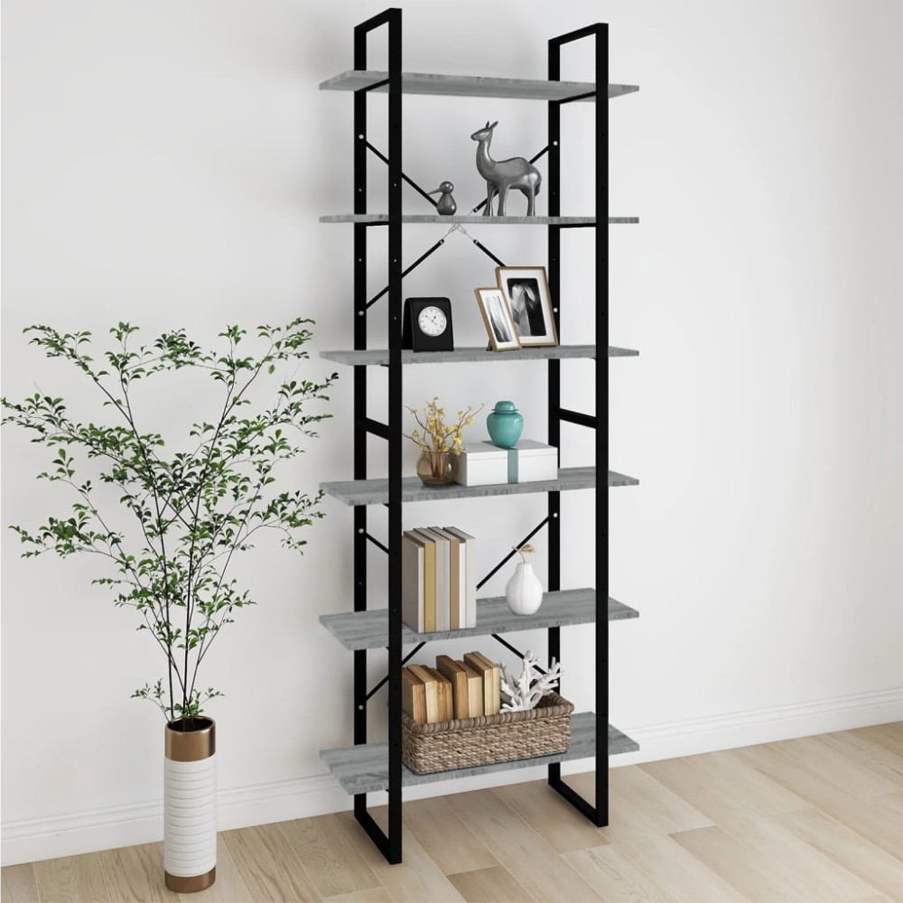 vidaXL Dulap înalt, gri sonoma, 80x30x210 cm, lemn compozit