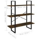 vidaXL Bibliotecă, stejar fumuriu, 100x30x105 cm, lemn prelucrat vidaXL Bibliotecă, stejar fumuriu, 100x30x105 cm, lemn prelucrat