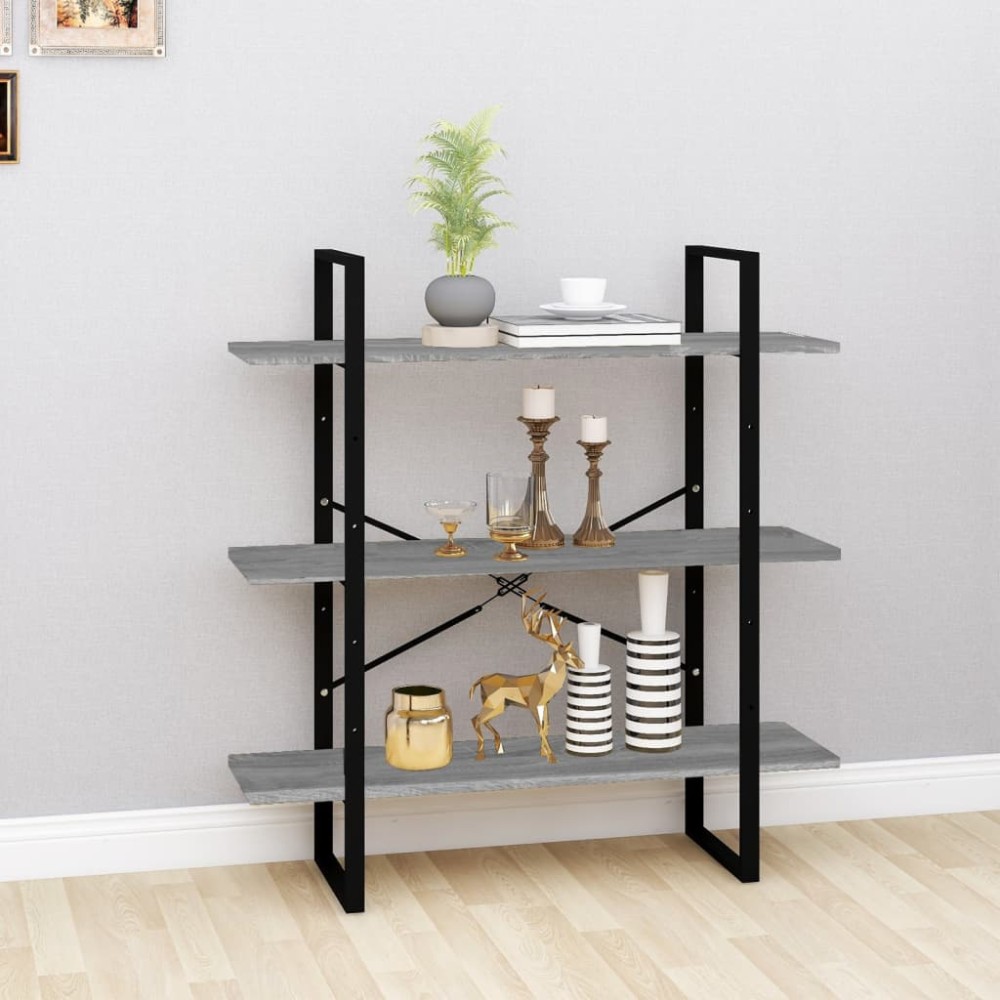 vidaXL Bibliotecă, gri sonoma, 100x30x105 cm, lemn prelucrat