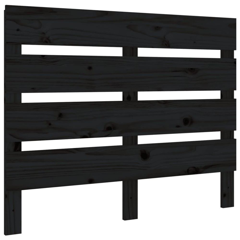 vidaXL Tăblie de pat, negru, 75x3x80 cm, lemn masiv de pin