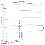 vidaXL Tăblie de pat, negru, 75x3x80 cm, lemn masiv de pin