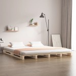 vidaXL Pat din paleți Super King, 180x200 cm, lemn masiv de pin vidaXL Pat din paleți Super King, 180x200 cm, lemn masiv de pin
