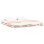 vidaXL Pat din paleți Double, 135x190 cm, lemn masiv de pin vidaXL Pat din paleți Double, 135x190 cm, lemn masiv de pin