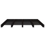 vidaXL Pat din paleți, negru, 140x190 cm, lemn masiv de pin