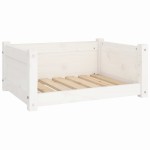 vidaXL Pat pentru câini, alb, 65,5x50,5x28 cm, lemn masiv de pin vidaXL Pat pentru câini, alb, 65,5x50,5x28 cm, lemn masiv de pin