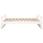 vidaXL Pat pentru câini, alb, 95,5x65,5x28 cm, lemn masiv de pin