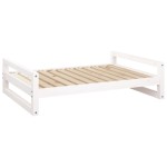 vidaXL Pat pentru câini, alb, 105,5x75,5x28 cm, lemn masiv de pin vidaXL Pat pentru câini, alb, 105,5x75,5x28 cm, lemn masiv de pin