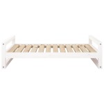 vidaXL Pat pentru câini, alb, 105,5x75,5x28 cm, lemn masiv de pin vidaXL Pat pentru câini, alb, 105,5x75,5x28 cm, lemn masiv de pin