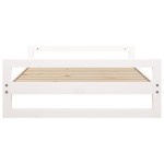 vidaXL Pat pentru câini, alb, 105,5x75,5x28 cm, lemn masiv de pin vidaXL Pat pentru câini, alb, 105,5x75,5x28 cm, lemn masiv de pin