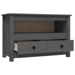 vidaXL Comodă TV, gri, 79x35x52 cm, lemn masiv de pin vidaXL Comodă TV, gri, 79x35x52 cm, lemn masiv de pin