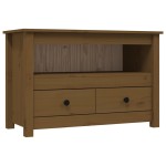vidaXL Comodă TV, maro miere, 79x35x52 cm, lemn masiv de pin vidaXL Comodă TV, maro miere, 79x35x52 cm, lemn masiv de pin