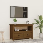 vidaXL Comodă TV, maro miere, 79x35x52 cm, lemn masiv de pin vidaXL Comodă TV, maro miere, 79x35x52 cm, lemn masiv de pin