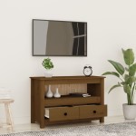 vidaXL Comodă TV, maro miere, 79x35x52 cm, lemn masiv de pin vidaXL Comodă TV, maro miere, 79x35x52 cm, lemn masiv de pin