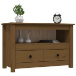 vidaXL Comodă TV, maro miere, 79x35x52 cm, lemn masiv de pin vidaXL Comodă TV, maro miere, 79x35x52 cm, lemn masiv de pin