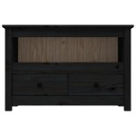 vidaXL Comodă TV, negru, 79x35x52 cm, lemn masiv de pin