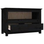 vidaXL Comodă TV, negru, 79x35x52 cm, lemn masiv de pin