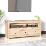 vidaXL Comodă TV, 114x35x52 cm, lemn masiv de pin vidaXL Comodă TV, 114x35x52 cm, lemn masiv de pin