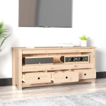 vidaXL Comodă TV, 114x35x52 cm, lemn masiv de pin vidaXL Comodă TV, 114x35x52 cm, lemn masiv de pin