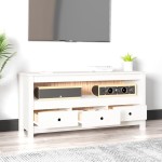 vidaXL Comodă TV, alb, 114x35x52 cm, lemn masiv de pin vidaXL Comodă TV, alb, 114x35x52 cm, lemn masiv de pin