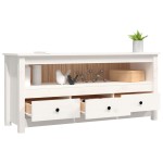 vidaXL Comodă TV, alb, 114x35x52 cm, lemn masiv de pin vidaXL Comodă TV, alb, 114x35x52 cm, lemn masiv de pin