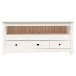 vidaXL Comodă TV, alb, 114x35x52 cm, lemn masiv de pin vidaXL Comodă TV, alb, 114x35x52 cm, lemn masiv de pin