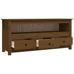 vidaXL Comodă TV, maro miere, 114x35x52 cm, lemn masiv de pin vidaXL Comodă TV, maro miere, 114x35x52 cm, lemn masiv de pin