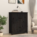 vidaXL Servantă, negru, 83x41,5x100 cm, lemn masiv de pin vidaXL Servantă, negru, 83x41,5x100 cm, lemn masiv de pin