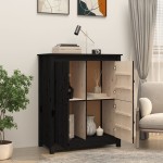 vidaXL Servantă, negru, 83x41,5x100 cm, lemn masiv de pin vidaXL Servantă, negru, 83x41,5x100 cm, lemn masiv de pin