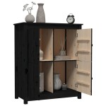 vidaXL Servantă, negru, 83x41,5x100 cm, lemn masiv de pin vidaXL Servantă, negru, 83x41,5x100 cm, lemn masiv de pin