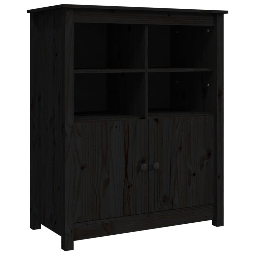 vidaXL Servantă, negru, 83x41,5x100 cm, lemn masiv de pin