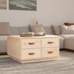 vidaXL Măsuță de cafea, 80x80x45 cm, lemn masiv de pin vidaXL Măsuță de cafea, 80x80x45 cm, lemn masiv de pin