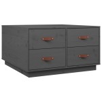 vidaXL Măsuță de cafea, gri, 80x80x45 cm, lemn masiv de pin vidaXL Măsuță de cafea, gri, 80x80x45 cm, lemn masiv de pin