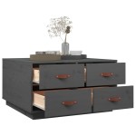 vidaXL Măsuță de cafea, gri, 80x80x45 cm, lemn masiv de pin vidaXL Măsuță de cafea, gri, 80x80x45 cm, lemn masiv de pin