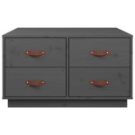vidaXL Măsuță de cafea, gri, 80x80x45 cm, lemn masiv de pin vidaXL Măsuță de cafea, gri, 80x80x45 cm, lemn masiv de pin