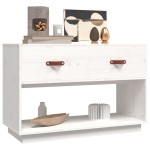 vidaXL Comodă TV, alb, 90x40x60 cm, lemn masiv de pin