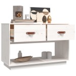 vidaXL Comodă TV, alb, 90x40x60 cm, lemn masiv de pin