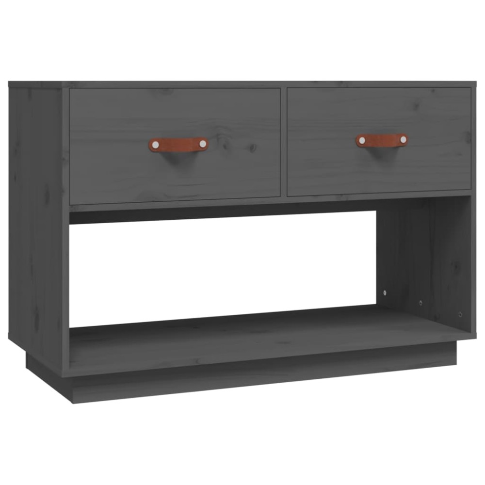 vidaXL Comodă TV, gri, 90x40x60 cm, lemn masiv de pin
