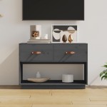 vidaXL Comodă TV, gri, 90x40x60 cm, lemn masiv de pin vidaXL Comodă TV, gri, 90x40x60 cm, lemn masiv de pin