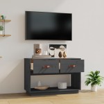 vidaXL Comodă TV, gri, 90x40x60 cm, lemn masiv de pin vidaXL Comodă TV, gri, 90x40x60 cm, lemn masiv de pin