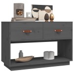 vidaXL Comodă TV, gri, 90x40x60 cm, lemn masiv de pin vidaXL Comodă TV, gri, 90x40x60 cm, lemn masiv de pin