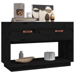 vidaXL Comodă TV, negru, 90x40x60 cm, lemn masiv de pin vidaXL Comodă TV, negru, 90x40x60 cm, lemn masiv de pin