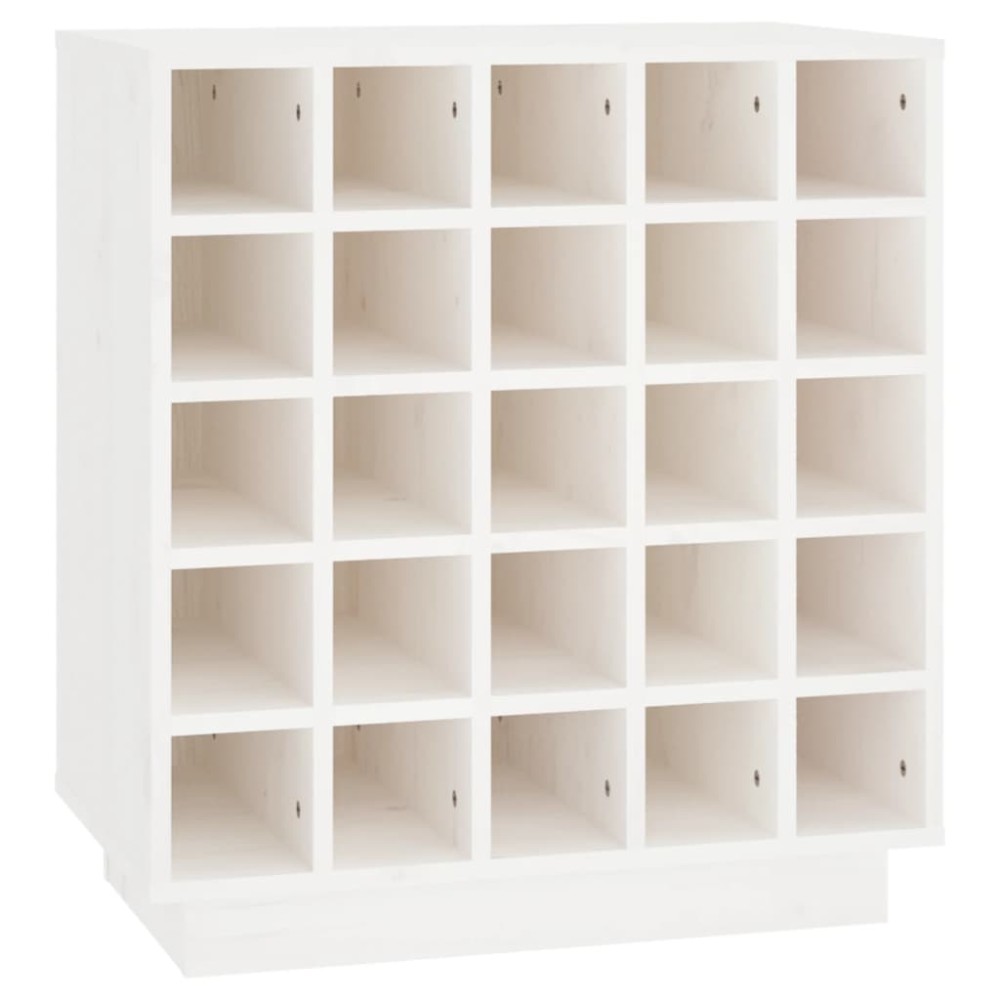 vidaXL Dulap de vinuri, alb, 55,5x34x61 cm, lemn masiv de pin