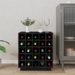 vidaXL Dulap de vinuri, negru, 55,5x34x61 cm, lemn masiv de pin vidaXL Dulap de vinuri, negru, 55,5x34x61 cm, lemn masiv de pin