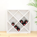 vidaXL Dulap de vinuri, alb, 62x25x62 cm, lemn masiv de pin vidaXL Dulap de vinuri, alb, 62x25x62 cm, lemn masiv de pin